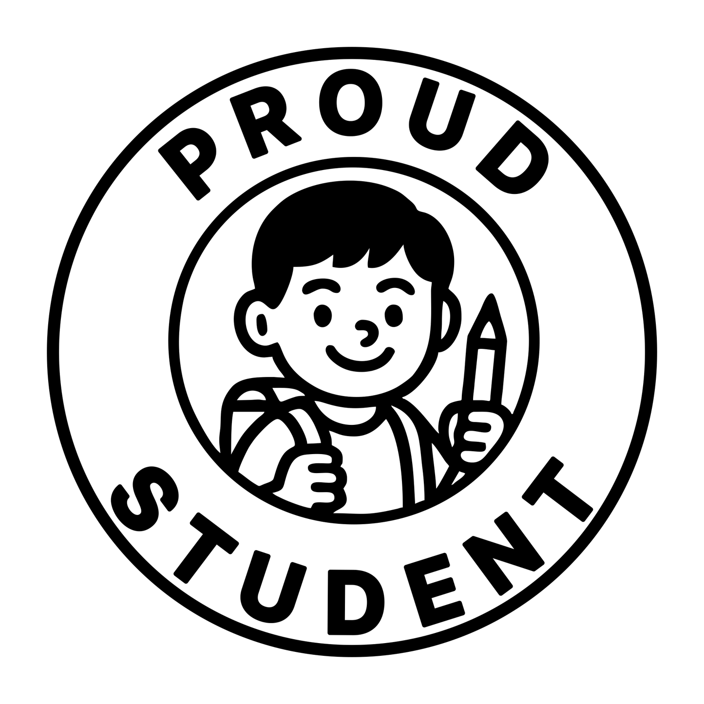 Proud Student Badge - Digital File - XCS Friendly Tumbler My Custom Designs PNG
