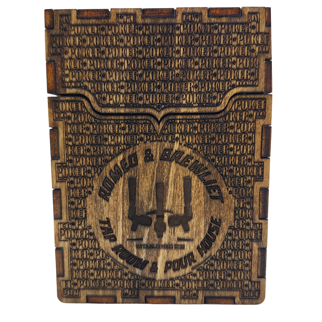 Romeo & Brewliet Playing Card Box w/ poker Deck My Custom Designs Dark Brown