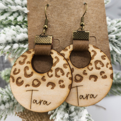 Leopard Engraved Custom Design Earrings My Custom Designs