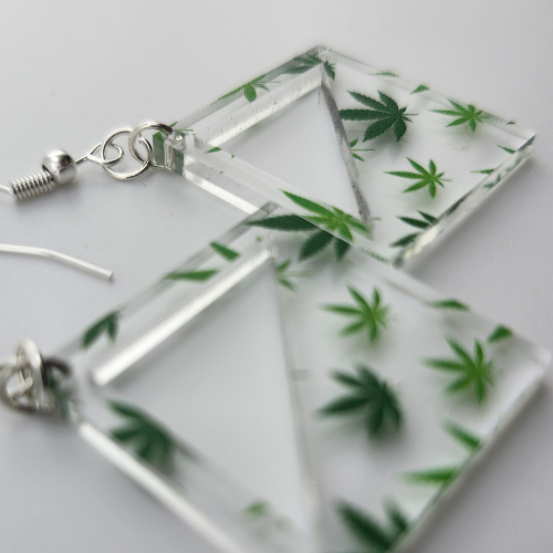 Hyper Triangle Marijuana Leaf Earrings My Custom Designs