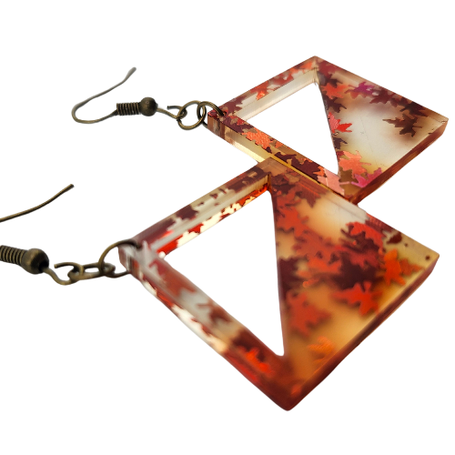 Hyper Triangle Fall Leaves Earrings My Custom Designs