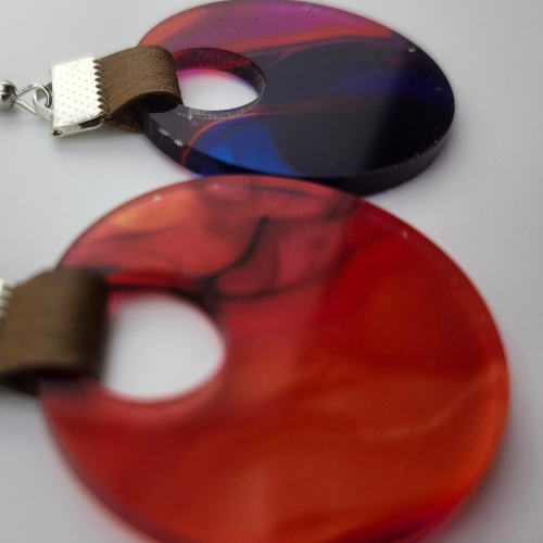 Coin Strap Leather Color Splash Earrings My Custom Designs