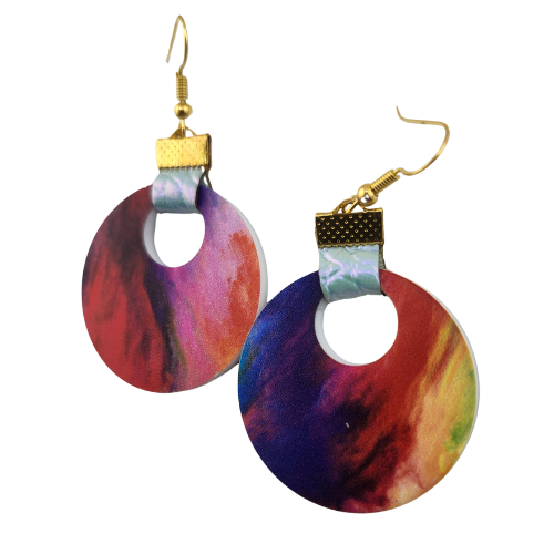 Customizable Coin Strap Leather Galaxy Colored Earrings My Custom Designs