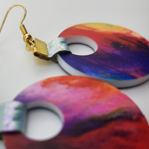 Customizable Coin Strap Leather Galaxy Colored Earrings My Custom Designs