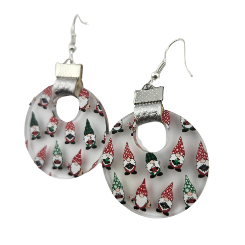 Coin Strap Leather Christmas Gnomes Earrings My Custom Designs