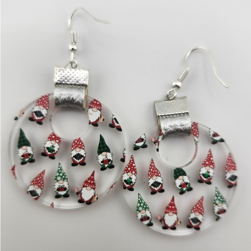Coin Strap Leather Christmas Gnomes Earrings My Custom Designs