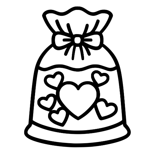 Candy Bag with Hearts - Digital File - XCS Friendly Digital My Custom Designs PDF