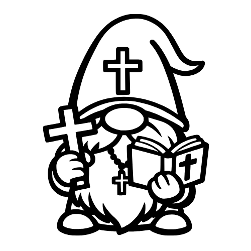 Cartoon Faith Gnome - Vector Graphics - Digital File