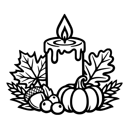 Fall Candle Design - Vector Graphics - Digital File Digital My Custom Designs PDF
