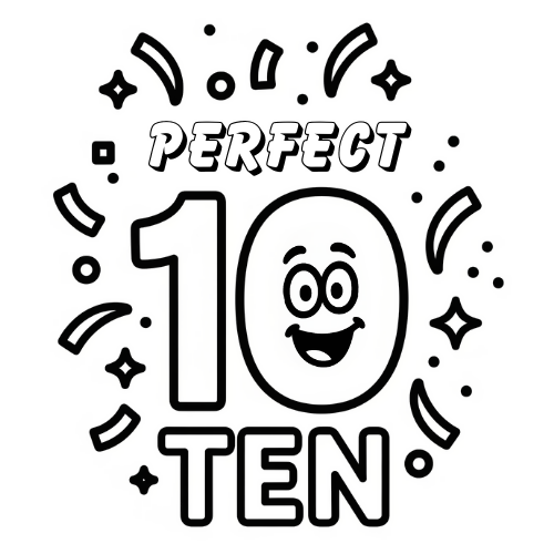 Funny Perfect Ten - Digital File - XCS Friendly Tumbler My Custom Designs PNG