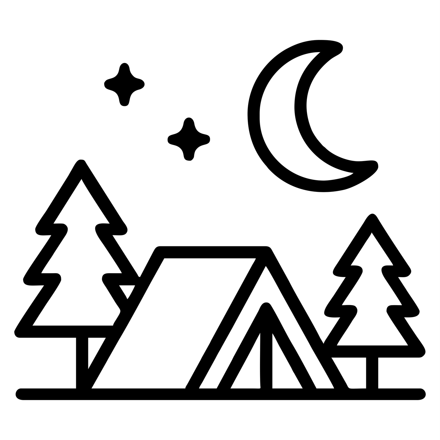 Moon Over Campsite - Digital File - XCS Friendly Digital My Custom Designs PNG