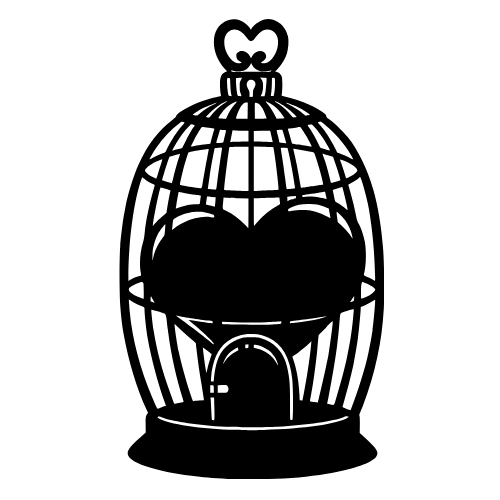 Heart Inside the Birdcage Silhouette - Digital File - XCS Friendly Digital My Custom Designs PDF