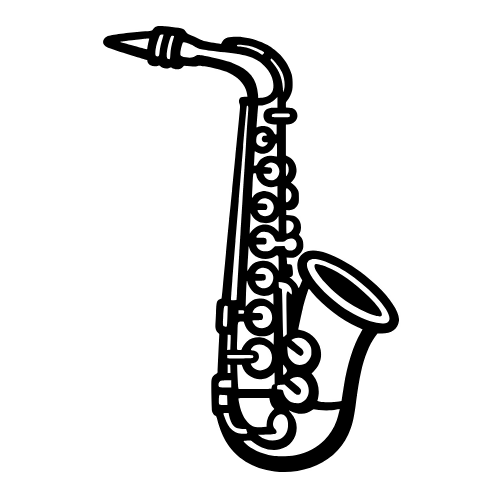 Saxophone Outline - Vector Graphics - Digital File Digital My Custom Designs PDF