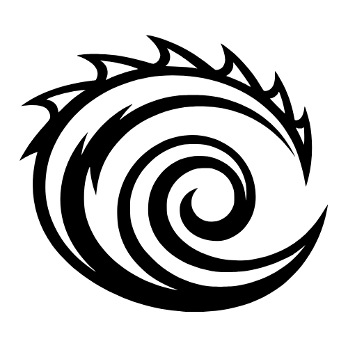 Dragon Tail Swirl - Vector Graphics - Digital File
