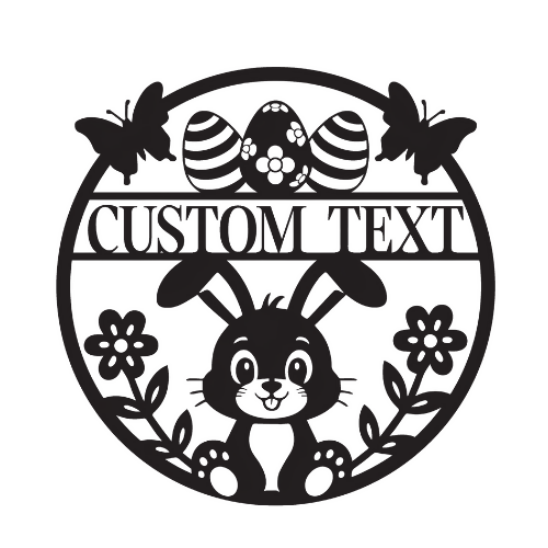 Rabbit Cartoon Easter - Wall Home Decor - Digital File Digital My Custom Designs ZIP File