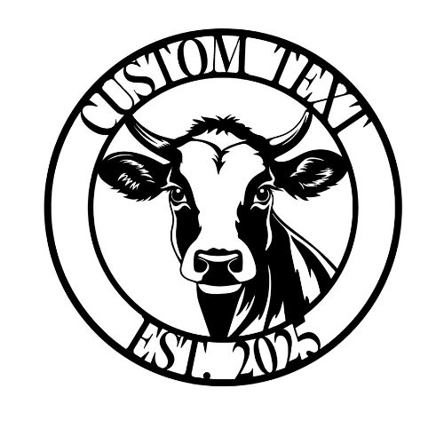 Dairy Farm Cow - Metal Sign / Home Decor - Digital File Digital My Custom Designs ZIP File