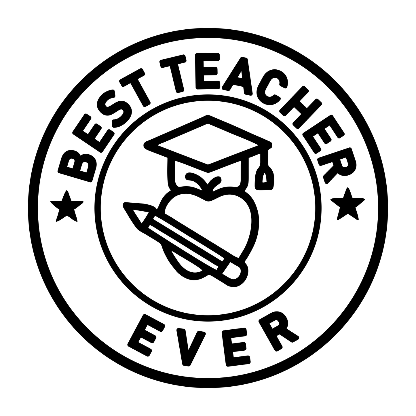 Best Teacher Ever Badge - Digital File - XCS Friendly Digital My Custom Designs PNG