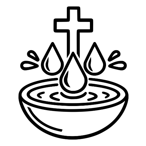 Baptism Water Drops Sketch - Vector Graphics - Digital File