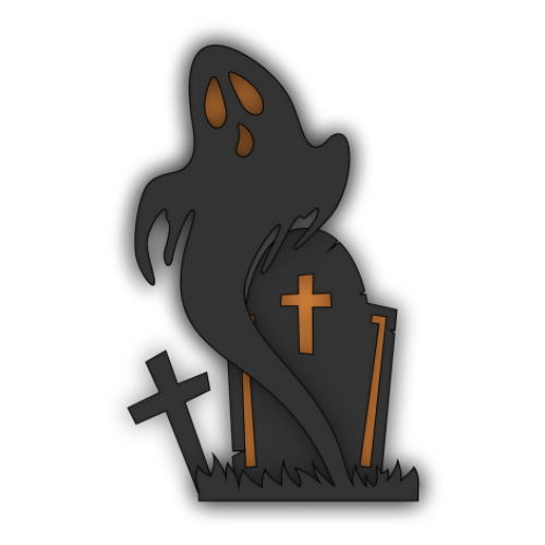 Ghost and Grave Layered Design Keychain Earring - Digital File Digital My Custom Designs SVG