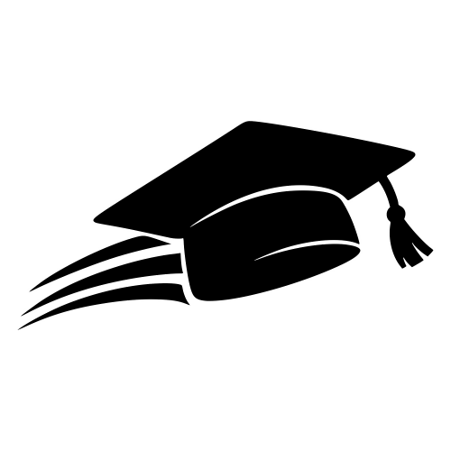 Graduation Cap Silhouette in Motion - Vector Graphics - Digital File Digital My Custom Designs PDF