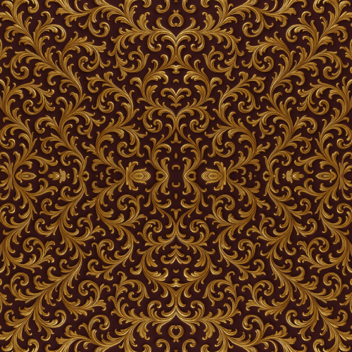 Luxury and Ornamental - Rococo Swirls With Liquid Gold Metallic Shine On Deep Plum - Pattern - Digital File Digital My Custom Designs PDF