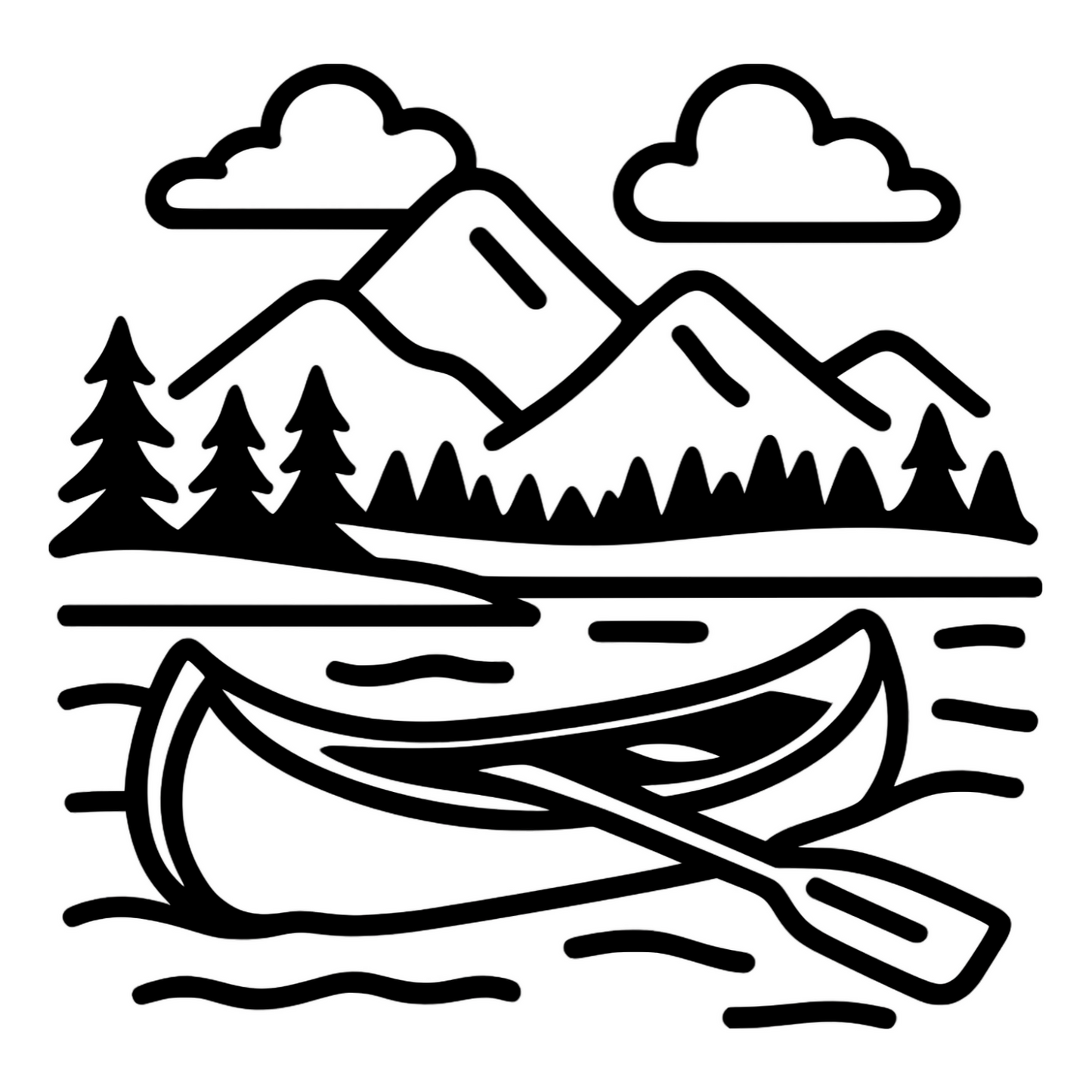 Lake With Canoe Design - Digital File - XCS Friendly Digital My Custom Designs PNG
