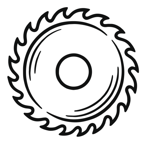 Saw Blade Outline - Vector Graphics - Digital File