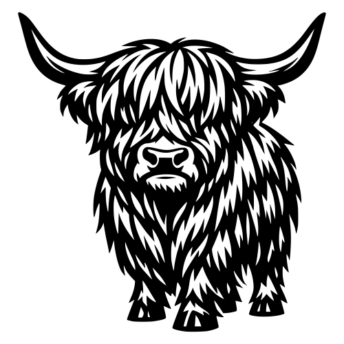 Highland Cow Shaggy Design - Vector Graphics - Digital File Digital My Custom Designs PDF