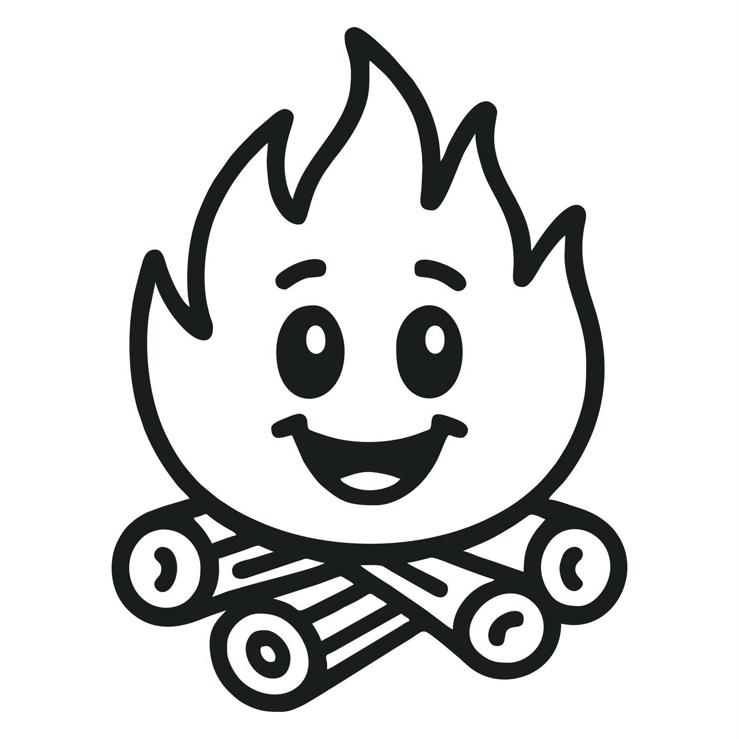Cartoon Fire Smiling - Digital File - XCS Friendly Digital My Custom Designs PNG
