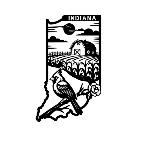 Indiana - Wall / Home Decor - State Outline - United States - Digital File Digital My Custom Designs ZIP File