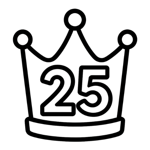 Birthday Crown 25 - Digital File - XCS Friendly Tumbler My Custom Designs PNG