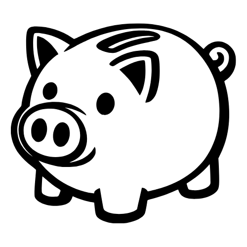 Cartoon Piggy Bank Sketch - Vector Graphics - Digital File Digital My Custom Designs PDF