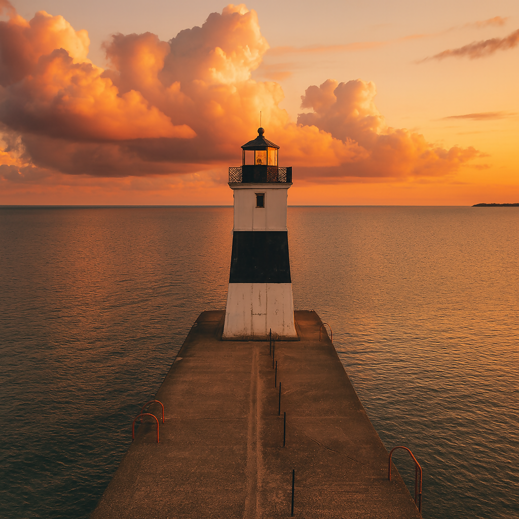North Pier Light - Presque Isle State Park - Pennsylvania United States - Rendered - Digital File
