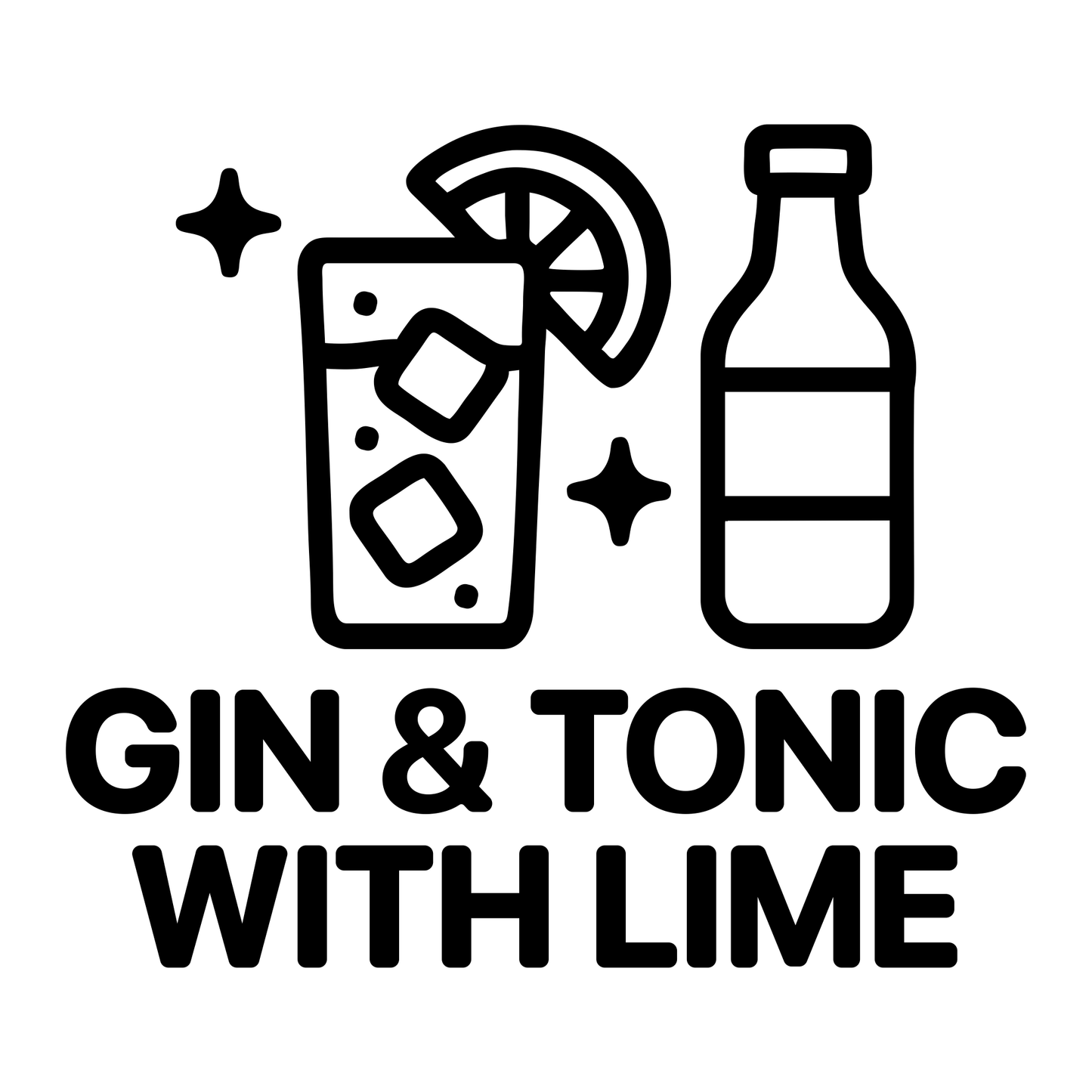 Gin And Tonic With Lime - Digital File - XCS Friendly Tumbler My Custom Designs PNG