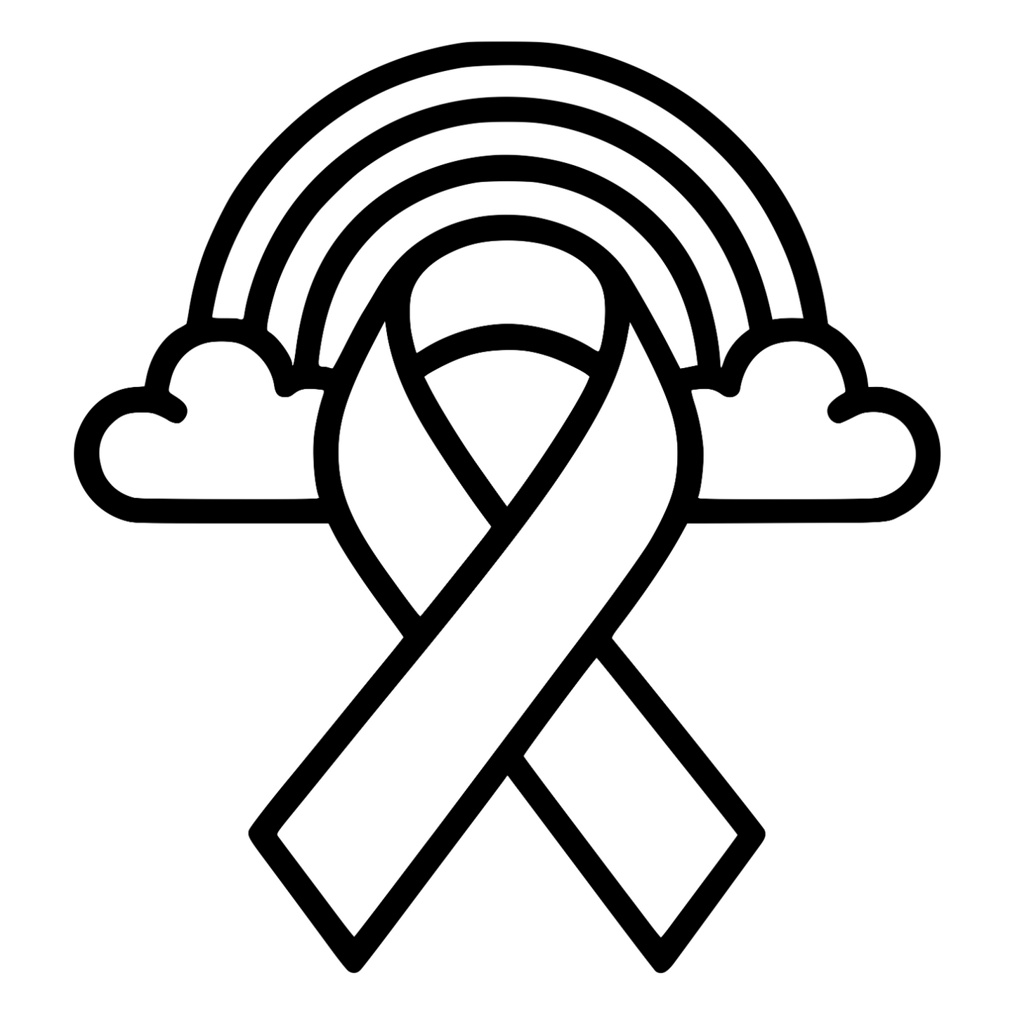 Rainbow Awareness Sketch - Digital File - XCS Friendly Digital My Custom Designs PNG