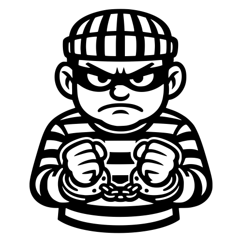 Cartoon Handcuffed Criminal - Vector Graphics - Digital File Digital My Custom Designs PDF