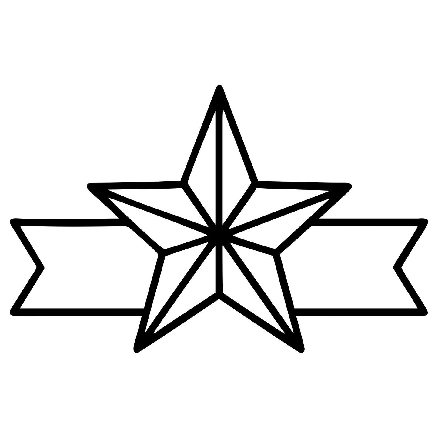 Ribbon Star Design - Digital File - XCS Friendly Digital My Custom Designs PNG