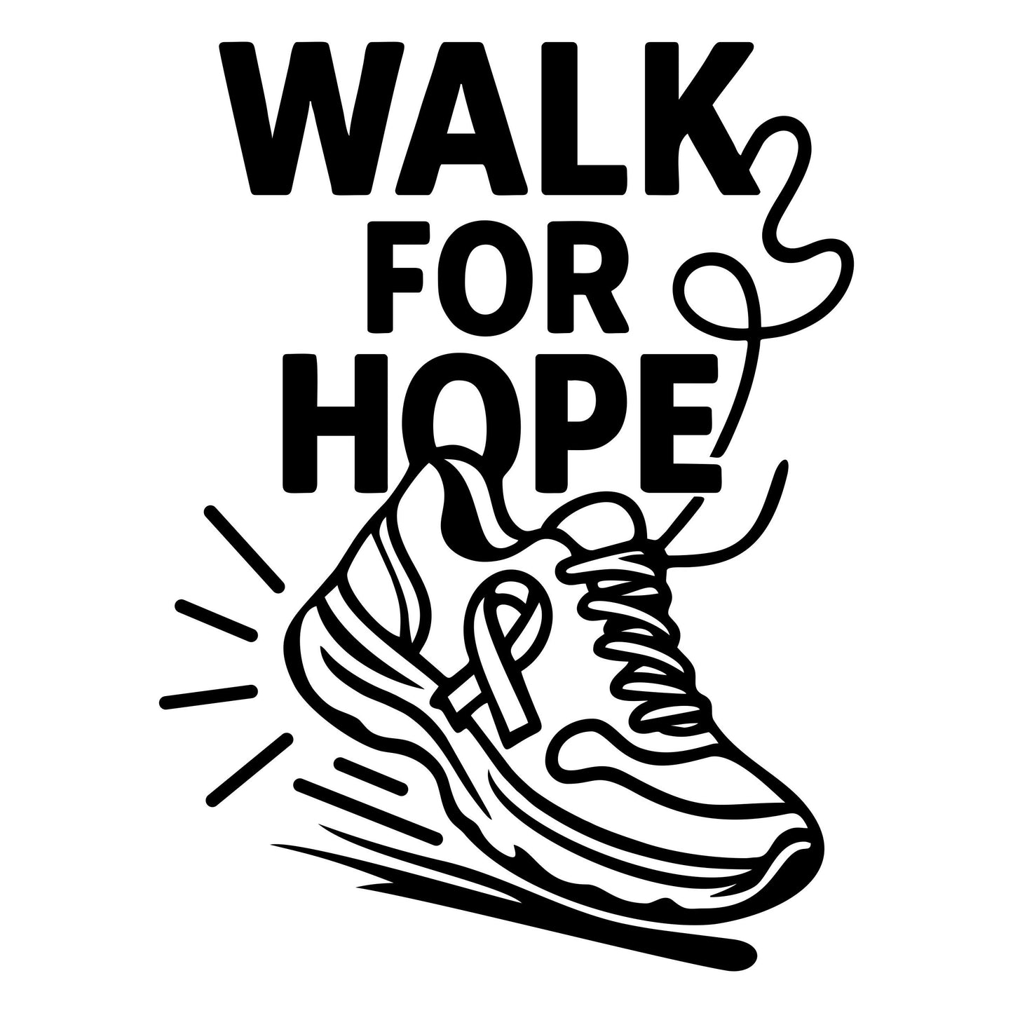 Walk for Hope Outline - Digital File - XCS Friendly Digital My Custom Designs PNG
