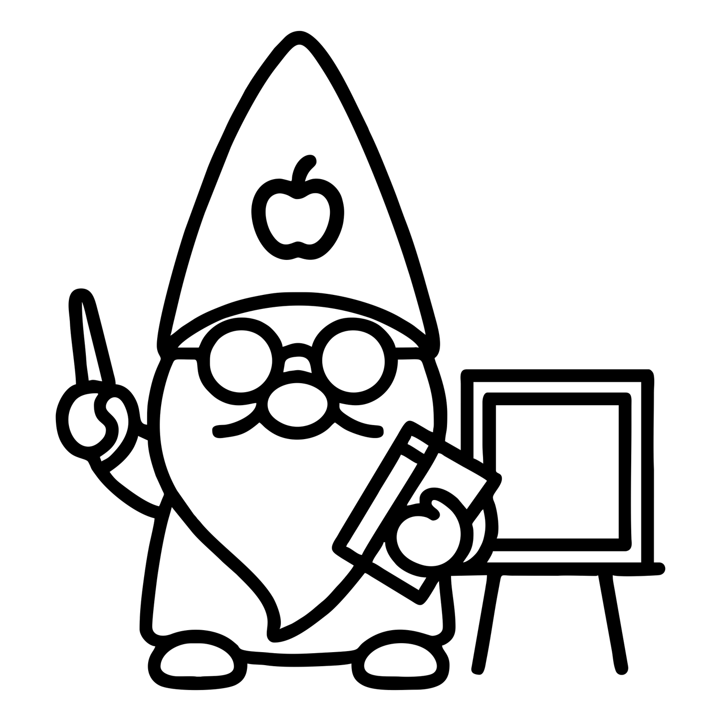 Teacher Gnome Design - Digital File - XCS Friendly Digital My Custom Designs PNG