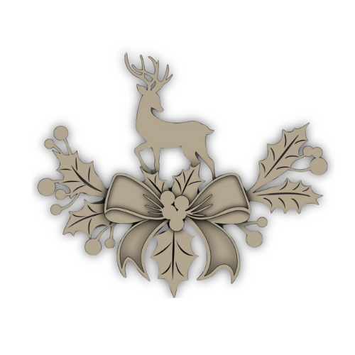 Christmas Deer Ribbon Decoration - Digital File Digital My Custom Designs SVG