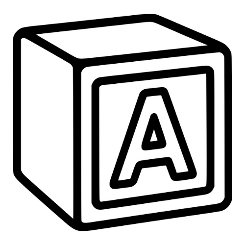 Alphabet Block A Sketch - Digital File - XCS Friendly Tumbler My Custom Designs PNG