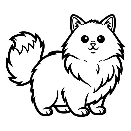 Ragamuffin Fluffy Cat Cartoon - Vector Graphics - Digital File Digital My Custom Designs PDF