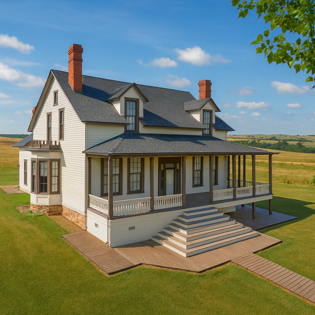 Custer House - Fort Abraham Lincoln State Park - North Dakota United States - Rendered - Digital File