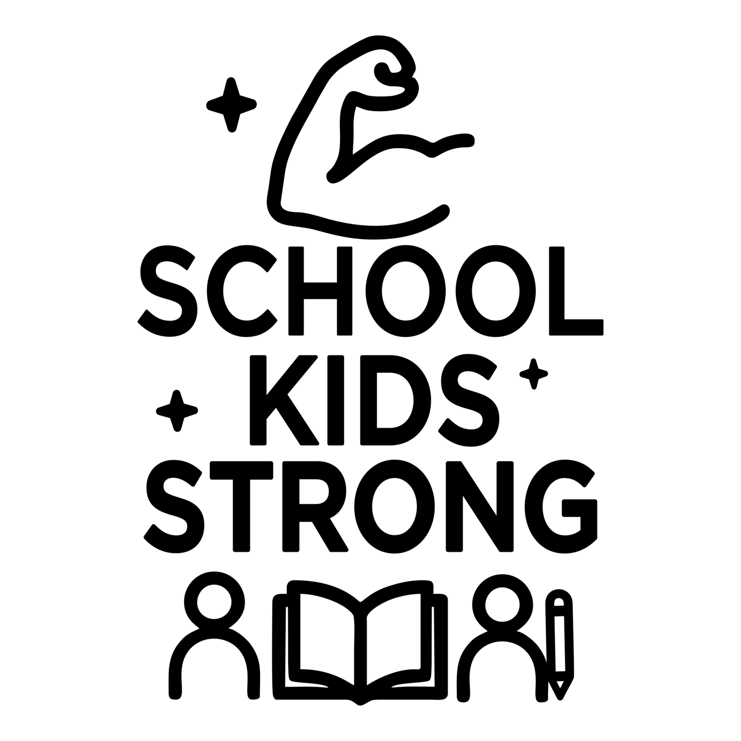 School Kids Strong - Digital File - XCS Friendly Tumbler My Custom Designs PNG