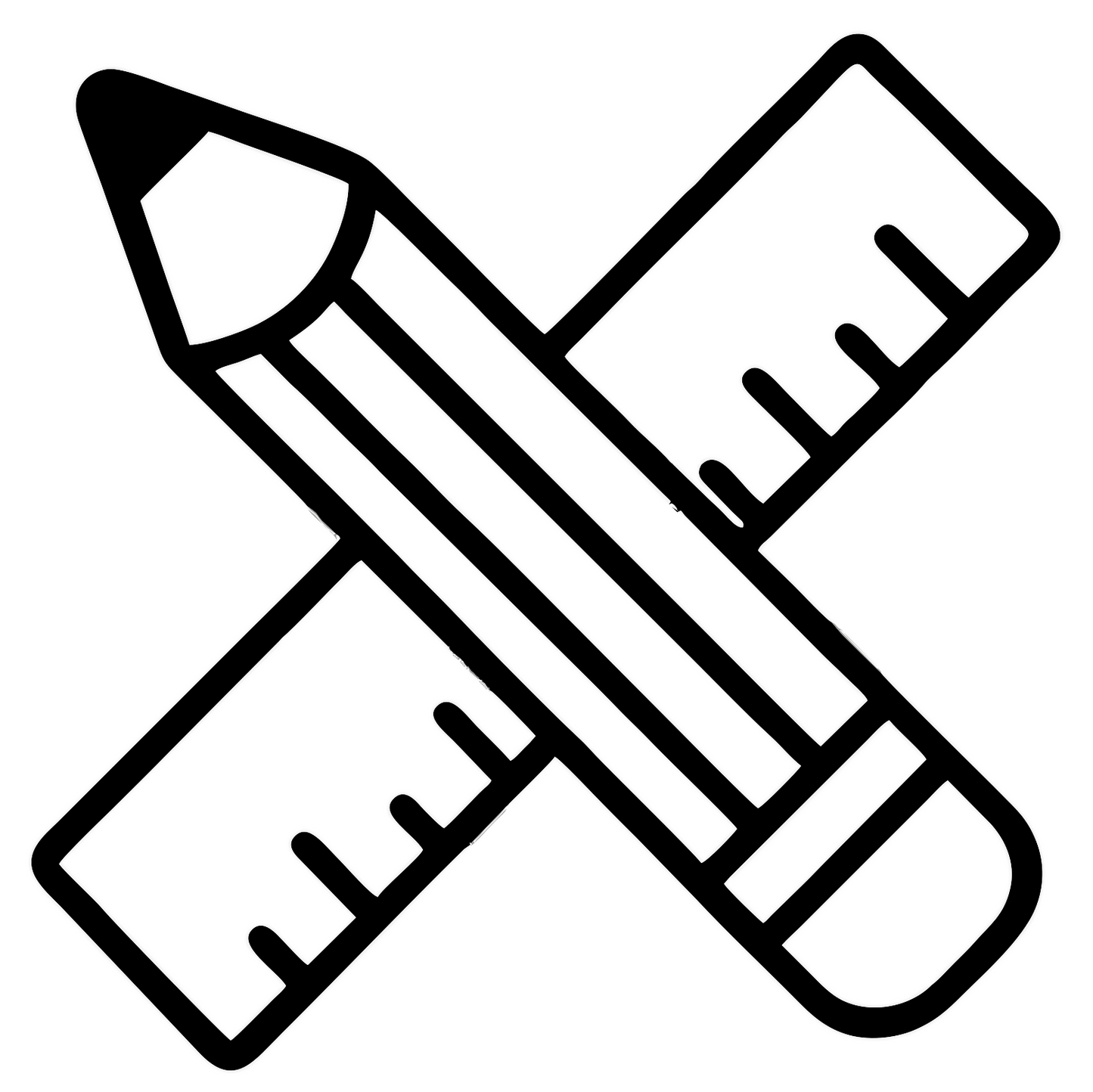 Pencil and Ruler Crossed - Digital File - XCS Friendly Tumbler My Custom Designs PNG