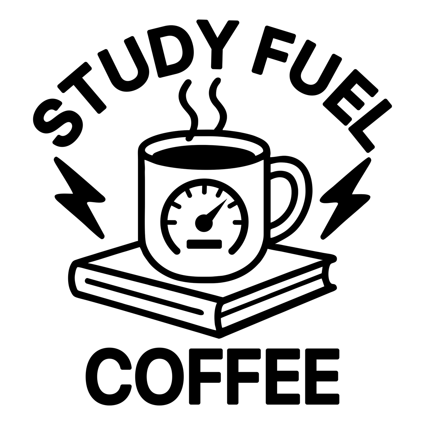 Study Fuel Coffee - Digital File - XCS Friendly Tumbler My Custom Designs PNG