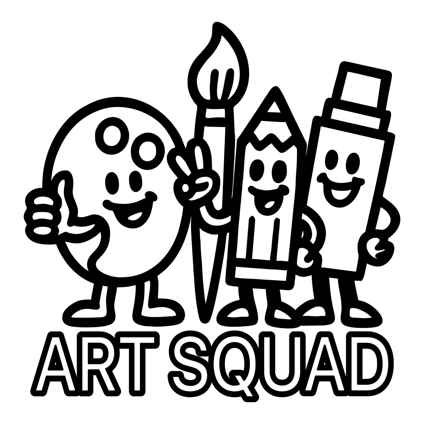 Funny Art Squad - Digital File - XCS Friendly Tumbler My Custom Designs PNG