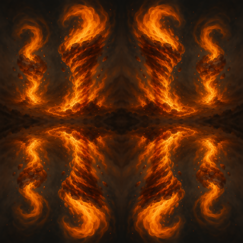 Fantasy and Myth - Elemental Whirlwinds Of Glowing Earth And Fire - Pattern - Digital File Digital My Custom Designs PDF