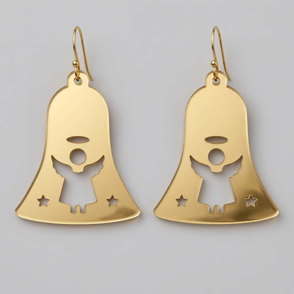 Angel Bell Cutout Earrings - Digital File - SVG - Digital
