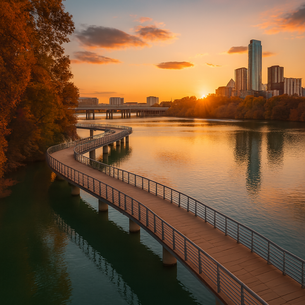 Ann and Roy Butler Hike and Bike Trail - Lady Bird Lake - Texas United States - Rendered - Digital File Digital My Custom Designs PDF